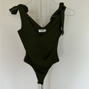 Showpo Bodysuit in Forest Green Tie strap